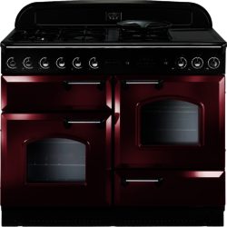 Rangemaster Classic 110cm Dual Fuel 84540 Range Cooker in Cranberry with Chrome Trim and FSD Hob